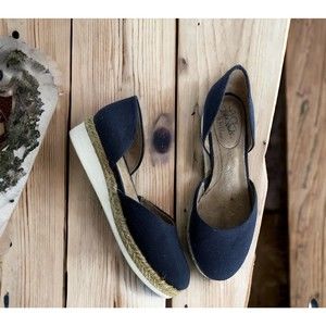 Life Stride women's Soft System Cassidy Navy Espadrille Slip On Flats Size 6.5